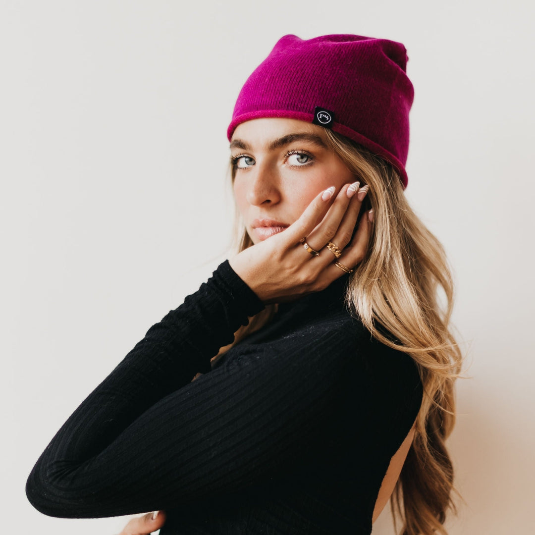 Rolled Edge, Cashmere Blend Beanie