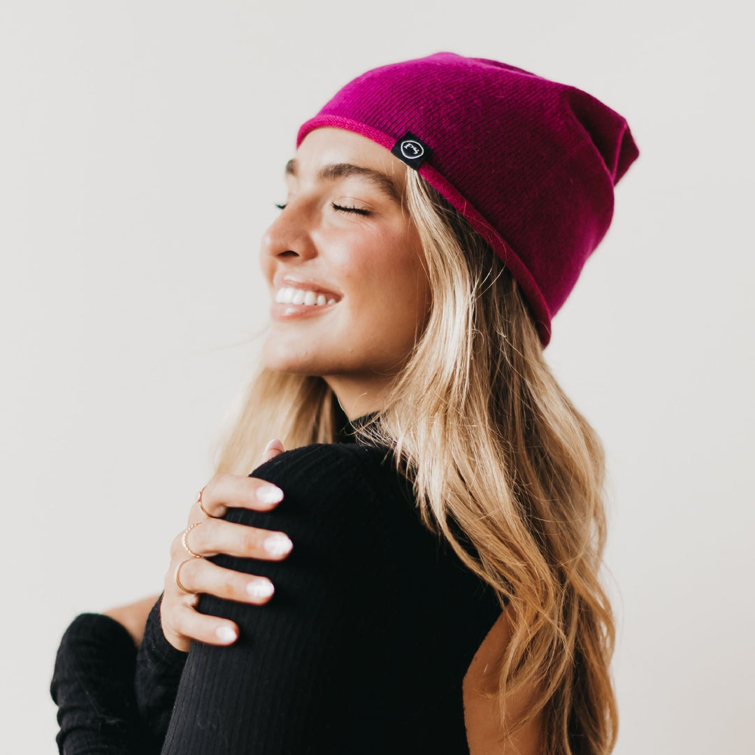 Rolled Edge, Cashmere Blend Beanie