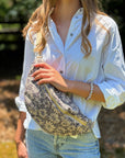Vintage Floral Wide-Strap Sling Bag