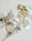 Lacey Flower Embroidered Bow Hair Clip