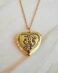 Nostalgic Heart Initial Open Locket Necklace