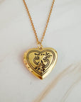 Nostalgic Heart Initial Open Locket Necklace