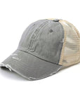 Distressed Messy Bun Hat Cap