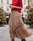 Miss Sparkling | Mesh Ruffle Maxi Skirt