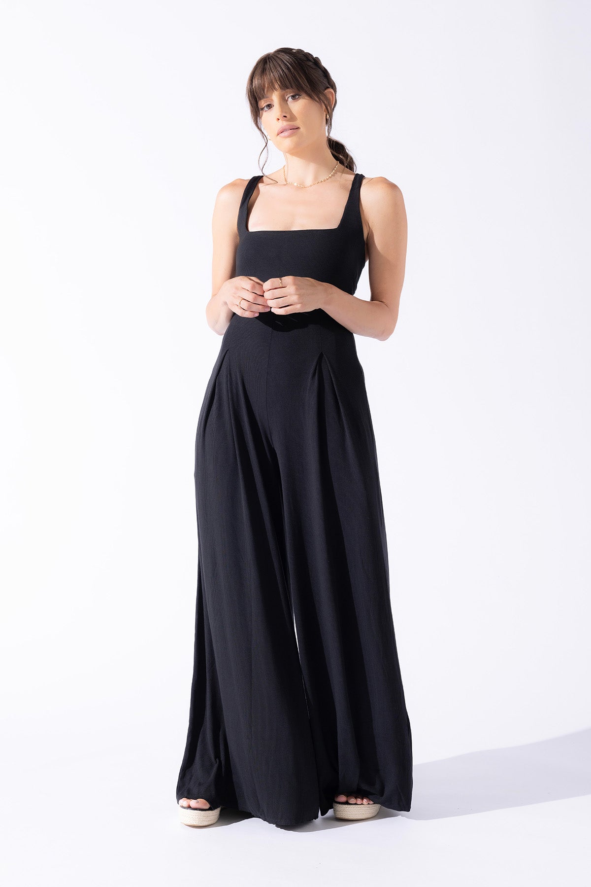 Full Size Go with the Flow Jumpsuit - Black