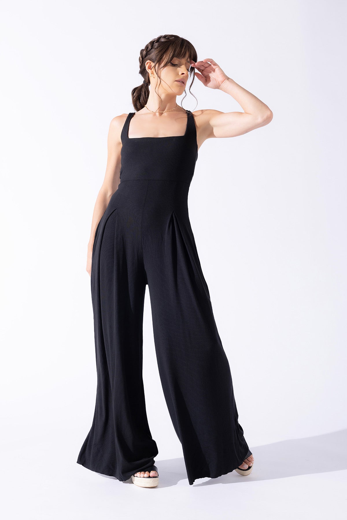 Full Size Go with the Flow Jumpsuit - Black