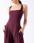 POPFLEX Full Size Go with the Flow Jumpsuit - Vineyard Wine