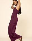 POPFLEX Full Size Go with the Flow Jumpsuit - Vineyard Wine