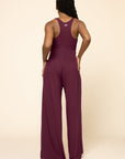 POPFLEX Full Size Go with the Flow Jumpsuit - Vineyard Wine