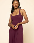 POPFLEX Full Size Go with the Flow Jumpsuit - Vineyard Wine