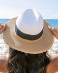 Fray Edge Color Block Panama Hat