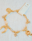 Horseshoe And Clover Multi Charm Bracelet