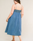 Flying Tomato Captivating Heart Denim Midi Dress