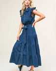 Flying Tomato Fan Favorite Woven Denim Midi Dress