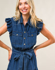 Flying Tomato Fan Favorite Woven Denim Midi Dress