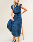 Flying Tomato Fan Favorite Woven Denim Midi Dress