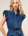 Flying Tomato Fan Favorite Woven Denim Midi Dress