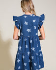 Flying Tomato Romantically Entangled Denim Mini Dress