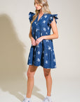 Flying Tomato Romantically Entangled Denim Mini Dress