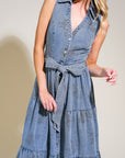 Flying Tomato Life's Pathways Denim Shirt Dress