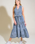 Flying Tomato Life's Pathways Denim Shirt Dress