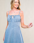 Flying Tomato Gorgeous Adornment Denim Midi Dress