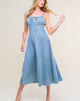 Flying Tomato Gorgeous Adornment Denim Midi Dress