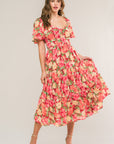 Flying Tomato Love Is Blooming Woven Midi Dress