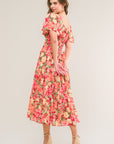 Flying Tomato Love Is Blooming Woven Midi Dress