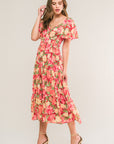 Flying Tomato Love Is Blooming Woven Midi Dress