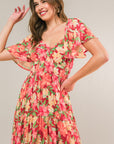 Flying Tomato Love Is Blooming Woven Midi Dress