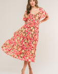 Flying Tomato Love Is Blooming Woven Midi Dress