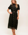 Timid to Tenacious Woven Lace Shirt Dress