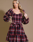 Flying Tomato Be With You Woven Plaid Mini Dress