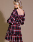 Flying Tomato Be With You Woven Plaid Mini Dress