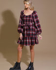 Flying Tomato Be With You Woven Plaid Mini Dress