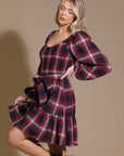 Flying Tomato Be With You Woven Plaid Mini Dress