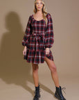 Flying Tomato Be With You Woven Plaid Mini Dress