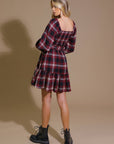 Flying Tomato Be With You Woven Plaid Mini Dress