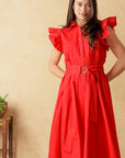 Flying Tomato Glimpse In Time Woven Midi Dress