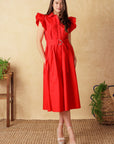 Flying Tomato Glimpse In Time Woven Midi Dress