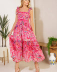 Flying Tomato Still Deciding Fuchsia Woven Midi Dress