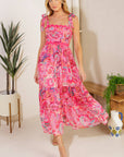 Flying Tomato Still Deciding Fuchsia Woven Midi Dress