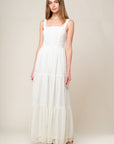 Flying Tomato After The Rain White Lace Maxi Dress