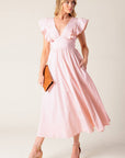 Flying Tomato Cherry Blossom Pink Woven Midi Dress