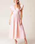 Flying Tomato Cherry Blossom Pink Woven Midi Dress