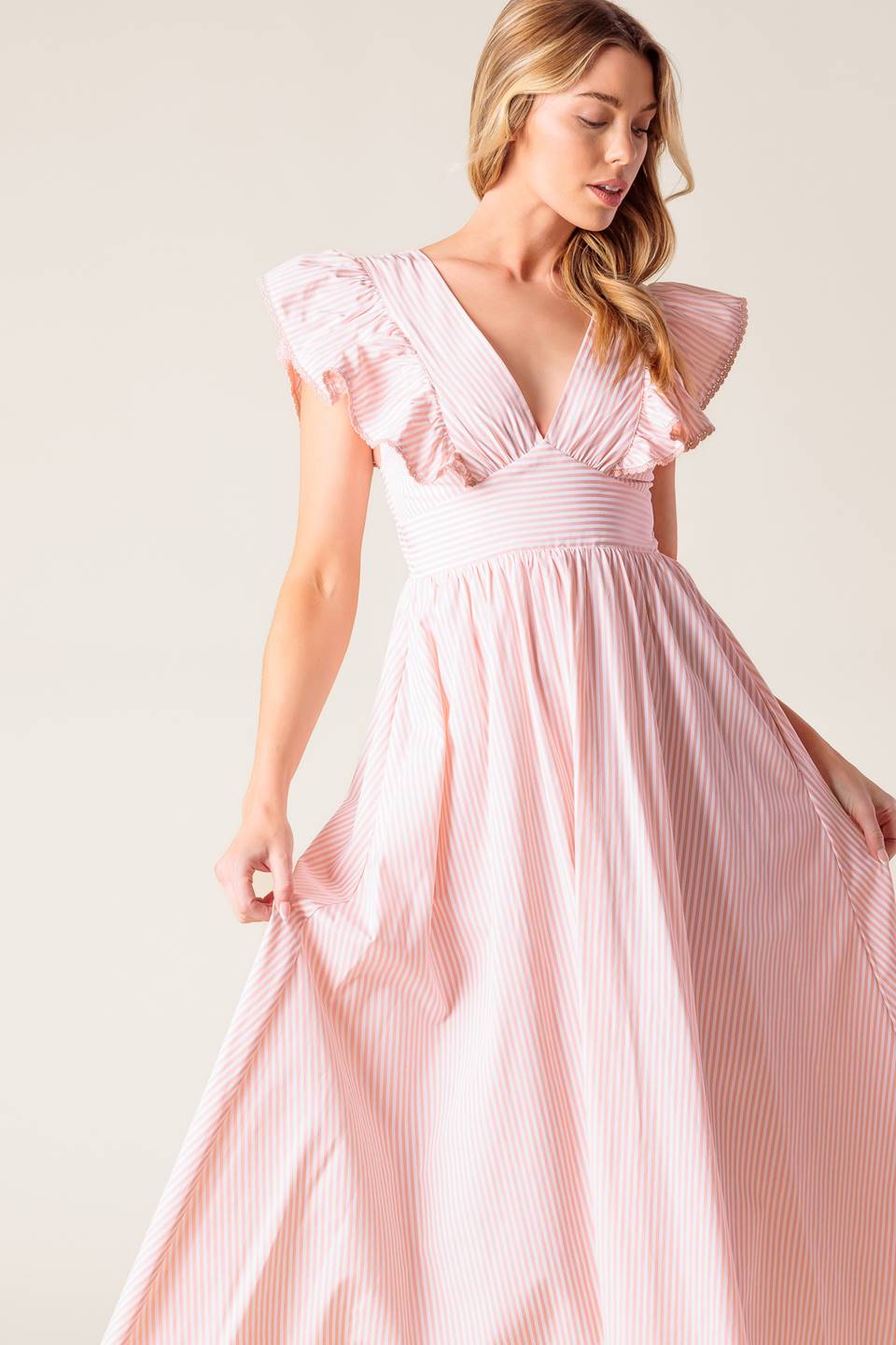 Flying Tomato Cherry Blossom Pink Woven Midi Dress