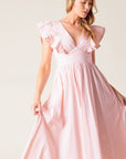 Flying Tomato Cherry Blossom Pink Woven Midi Dress