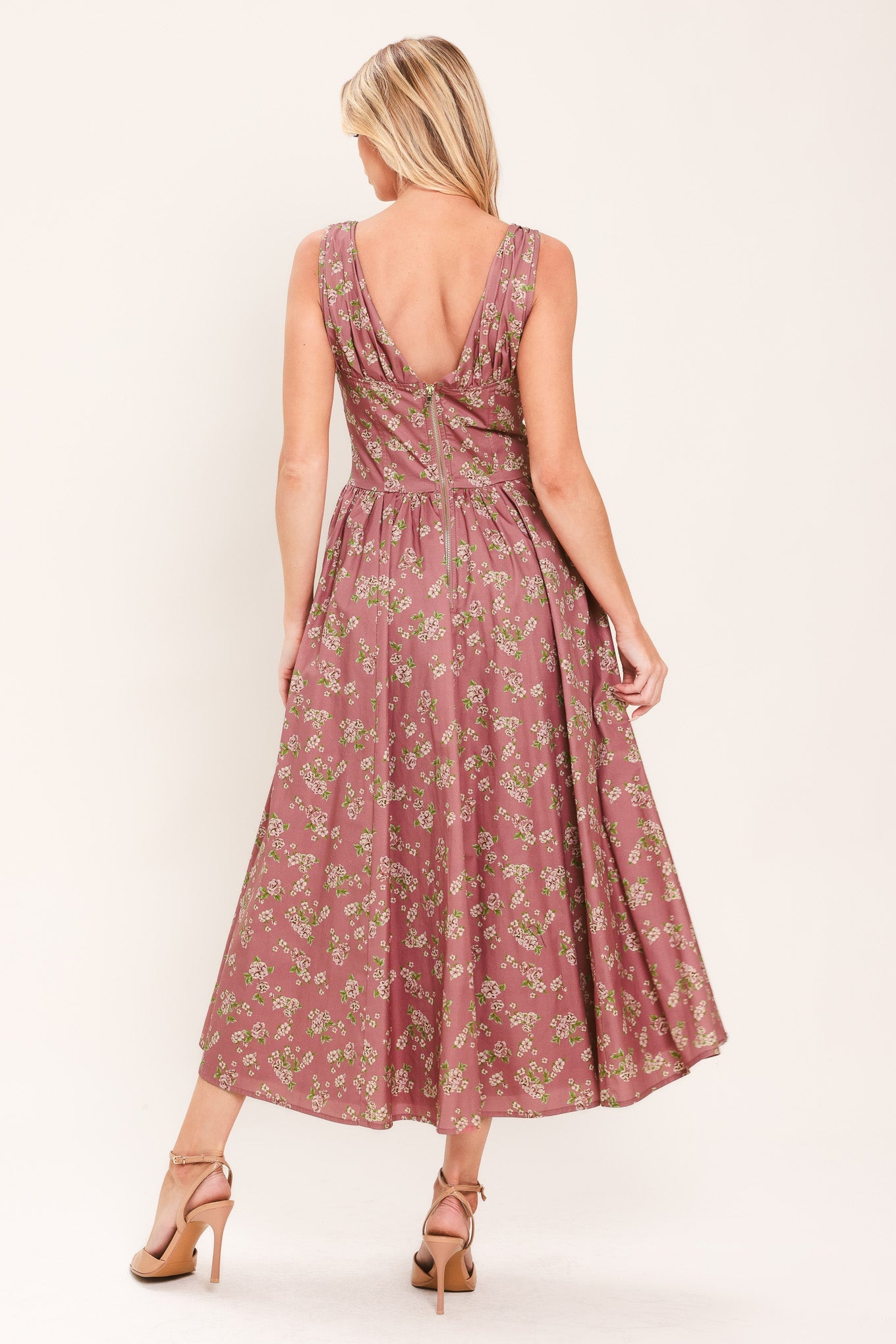 Flying Tomato Garden Party Rose Woven Midi Dress