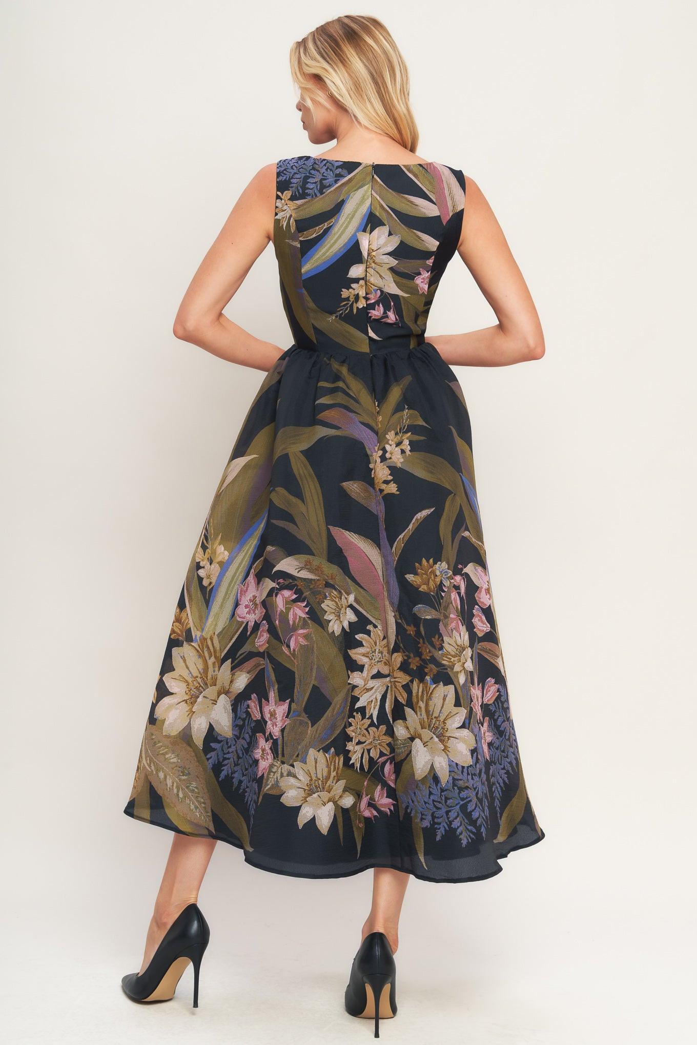 Flying Tomato | Foliage Whisper Floral Midi Dress